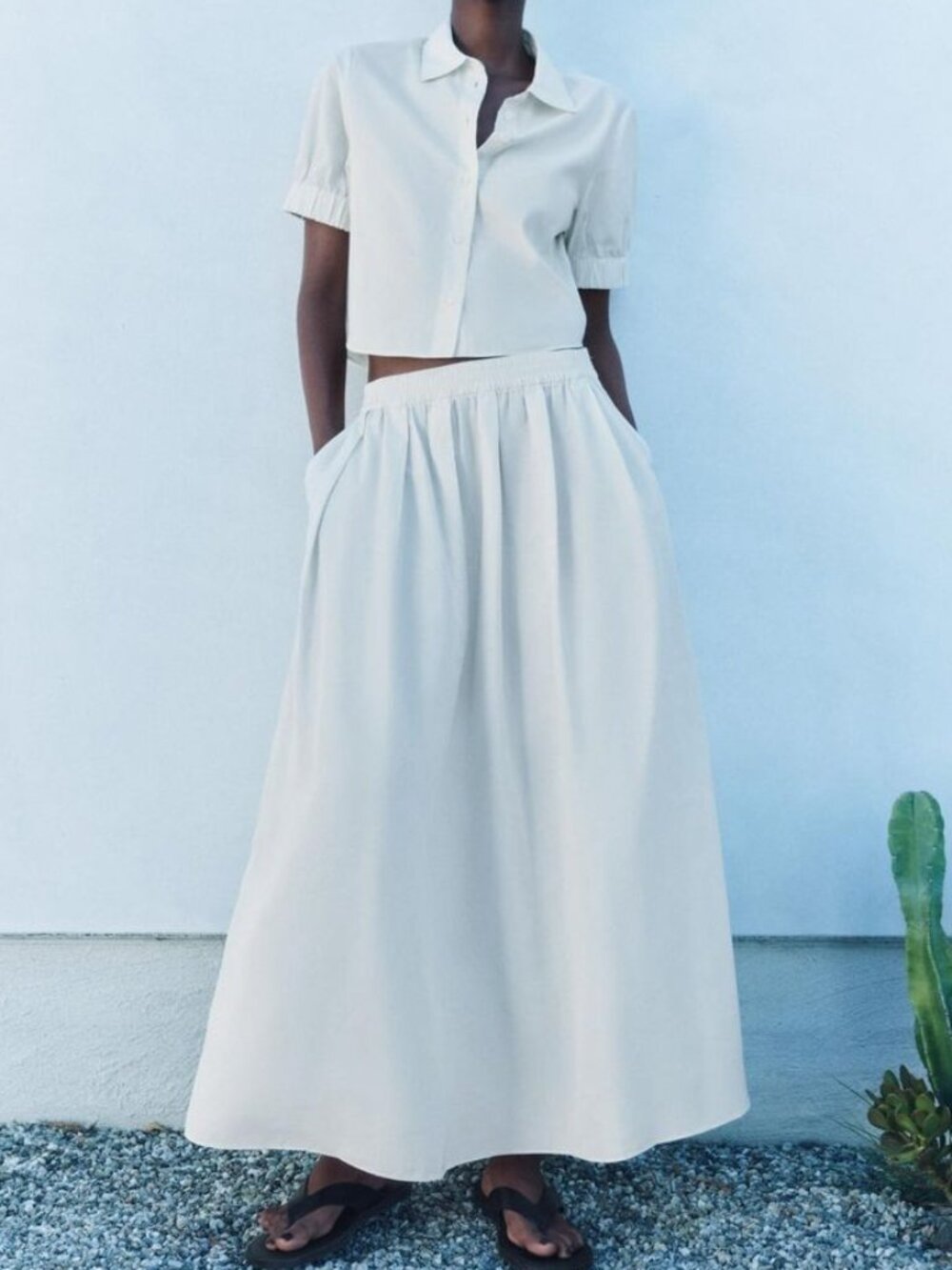 Zara Voluminous Hem Midi Skirt